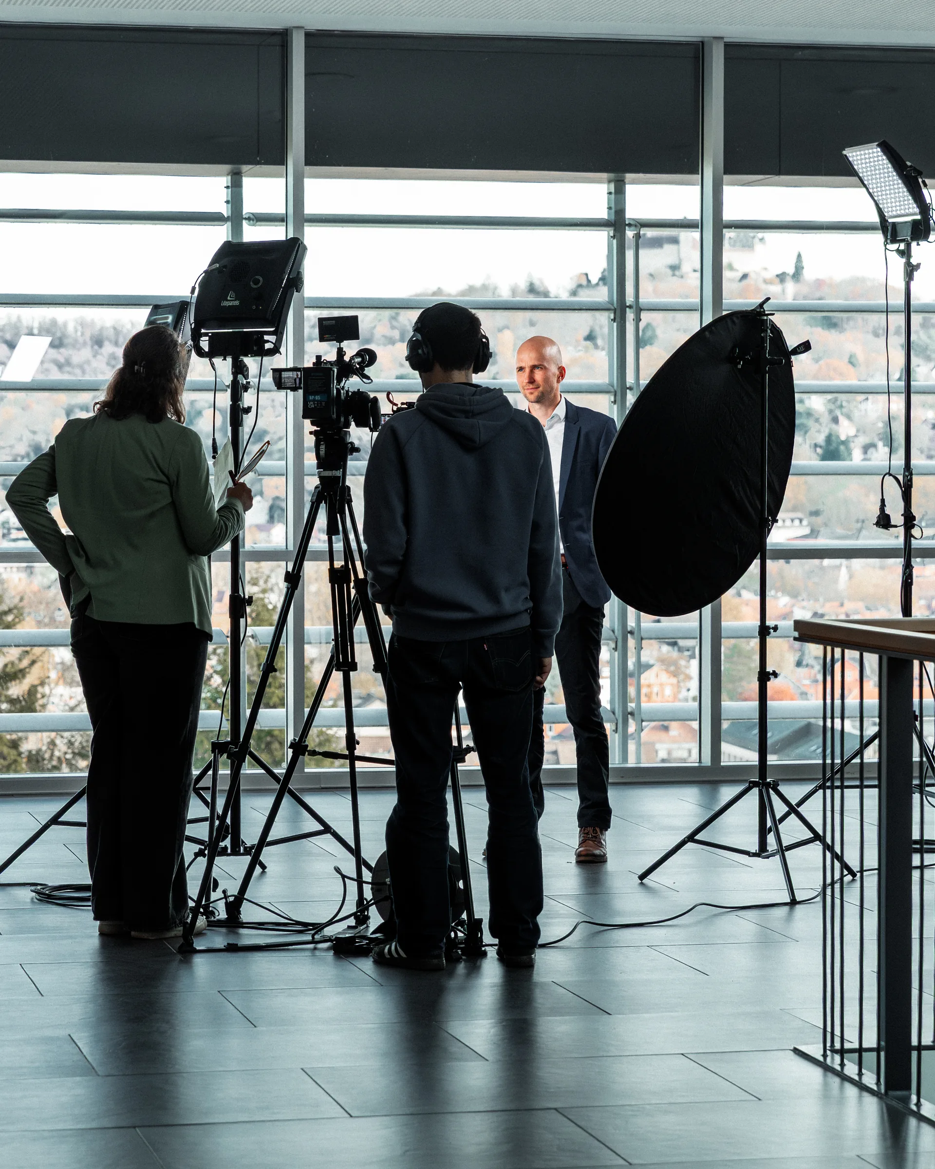 Videodreh von midnight productions an der Hochschule Coburg