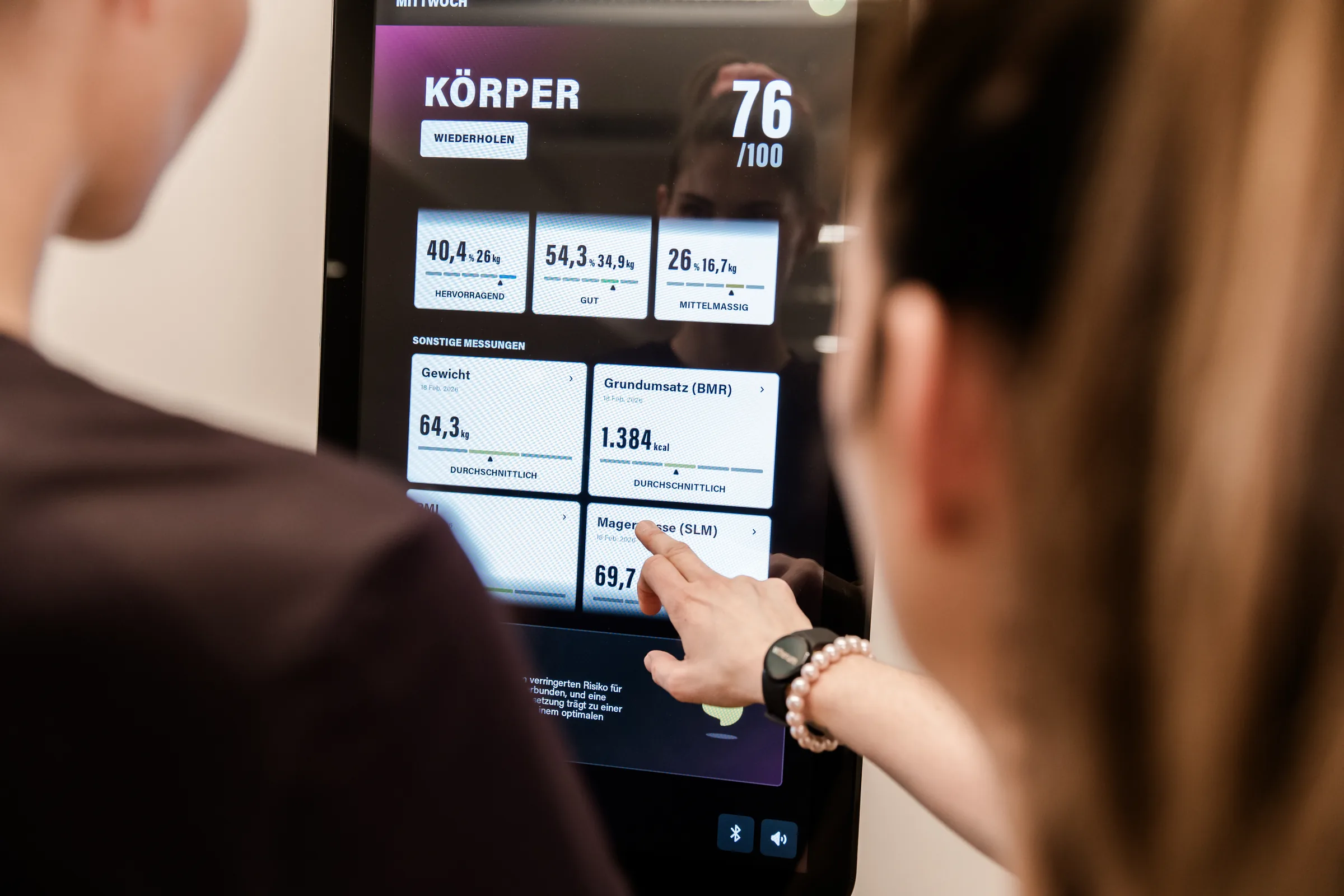 Nutzung einer Gesundheits-App zur Anzeige von Körperwerten